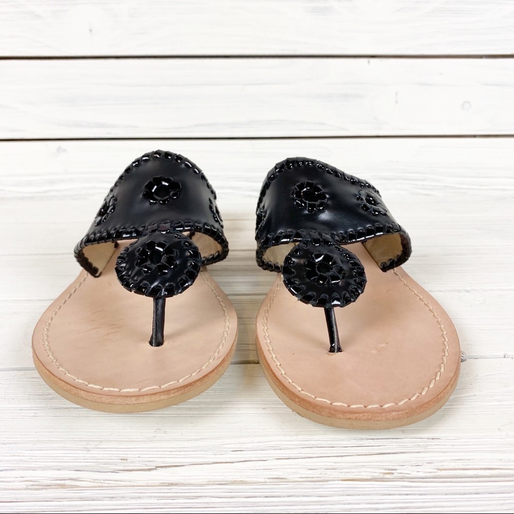 NEW Jack Rogers Hamptons Black Flat Sandals 10.5 - Picture 8 of 11